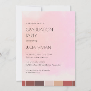 Modern Blush Pink Graduation Party Invitation