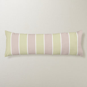 Modern Blush Pink Green Stripes Pattern Body Pillow
