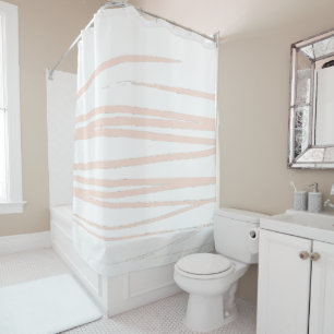 Modern Blush Pink Lines Abstract Art