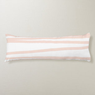 Modern Blush Pink Lines Abstract Art Body Pillow