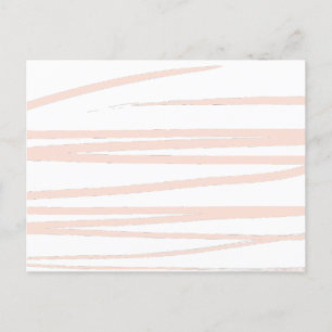 Modern Blush Pink Lines Abstract Art  Holiday Postcard