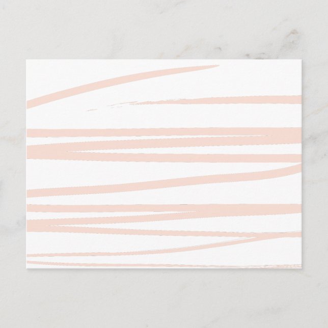 Modern Blush Pink Lines Abstract Art  Holiday Postcard (Front)