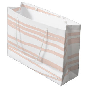 Modern Blush Pink Lines Abstract Art  Large Gift Bag