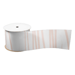 Modern Blush Pink Lines Abstract Art  Satin Ribbon