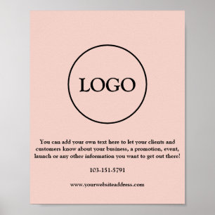 Modern Blush Pink Logo Text Promotional Business Poster