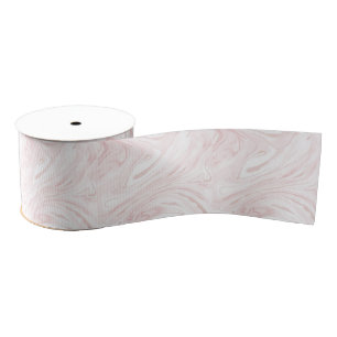 Modern blush pink marbleized abstract design grosgrain ribbon