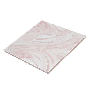 Modern blush pink marbleized abstract design tile