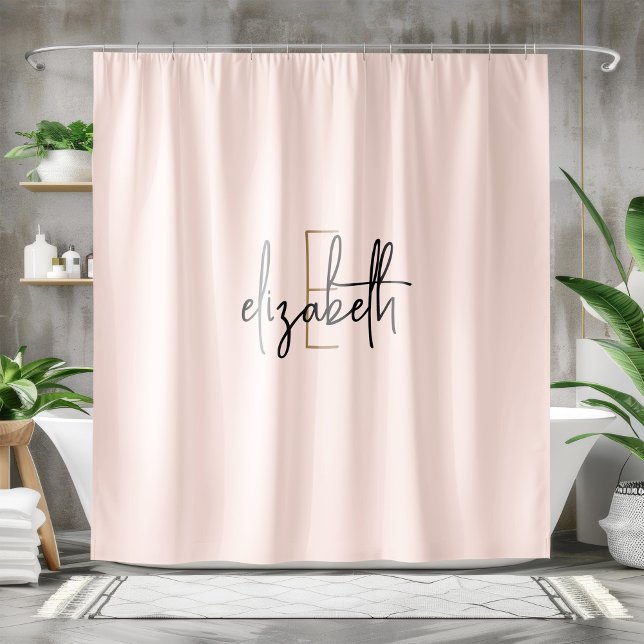 Modern Blush Pink Monogram Personalized (Creator Uploaded)