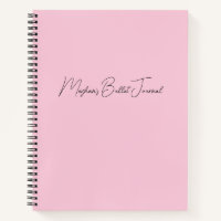 Modern Blush Pink Personalized Bullet Journal