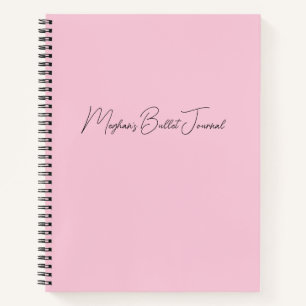Modern Blush Pink Personalized Bullet Journal