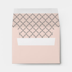 Modern Blush Pink Pewter Grey RSVP Wedding Envelope