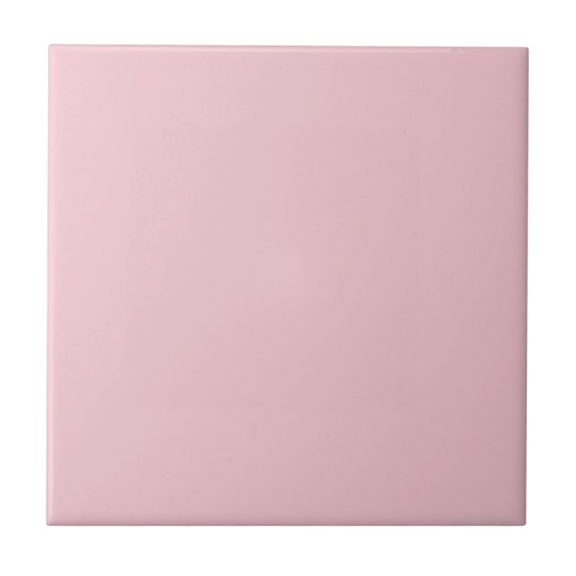 Modern Blush Pink Plain Solid Colour Tile (Front)