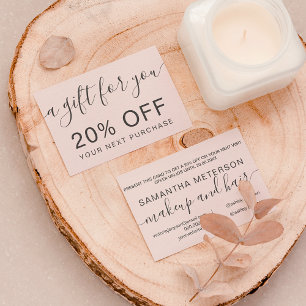 Modern blush pink professional typography discount card