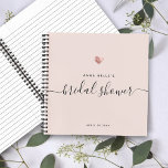 Modern Blush Pink Rose Gold Script Bridal Shower Notebook<br><div class="desc">This modern calligraphy rose gold heart guest book is perfect for a simple yet beautiful bridal shower. The neutral design features your name and date of celebration in minimalist typography alongside a romantic and whimsical script. This is the blush pink version but feel free to change background colour to any...</div>