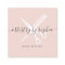 Modern blush pink scissors script hair stylist