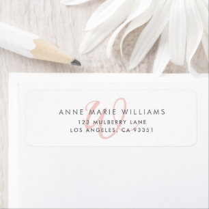 Modern Blush Pink Script Monogram