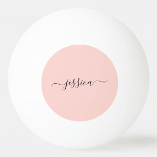 Modern blush pink script name  ping pong ball