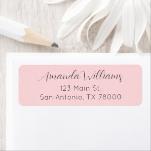 Modern Blush Pink Script Return Address