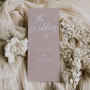 Modern Blush Pink Script Wedding Program