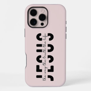 Modern Blush Pink Scripture iPhone  16 Pro Max Case