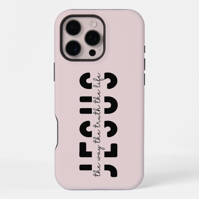 Modern Blush Pink Scripture iPhone  Case (Back)