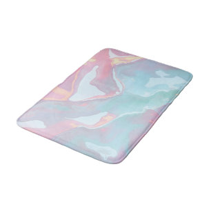 Modern Blush Pink Soft Mint Gold Luxury Collection Bath Mat