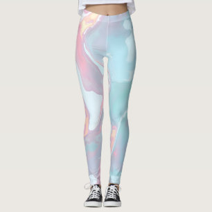 Modern Blush Pink Soft Mint Gold Luxury Collection Leggings