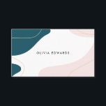 Modern blush pink teal white abstract brushstrokes business card<br><div class="desc">Modern blush pink teal white abstract brushstrokes</div>