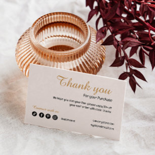 Modern Blush Pink Thank You For Your Purchase Business Card