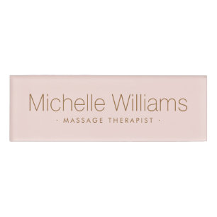 Modern blush pink trendy minimal name tag