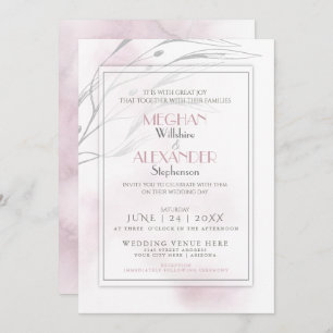 Modern Blush Pink Watercolor Splash Invitation