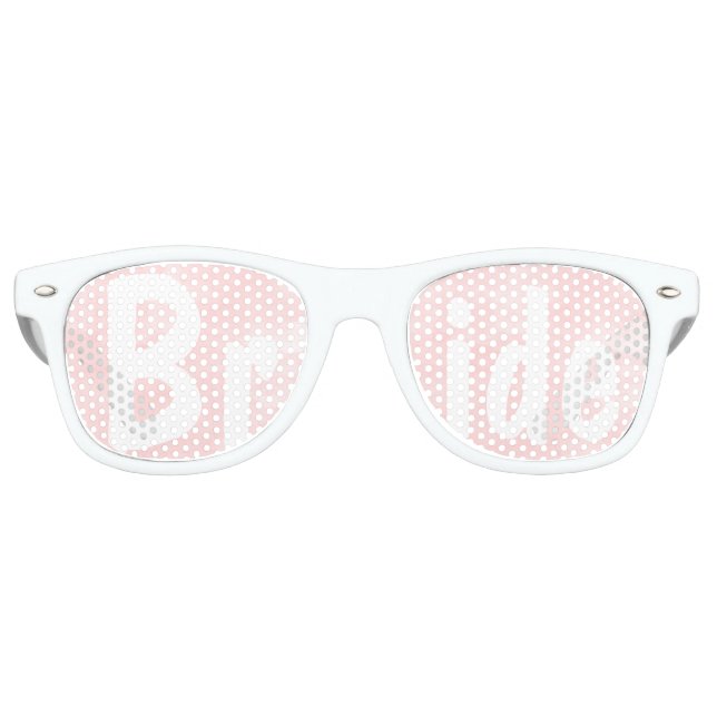 Modern blush pink watercolor wedding Bride Retro Sunglasses (Front)