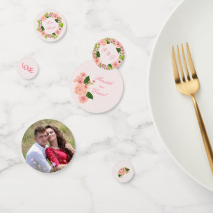 Modern Blush Pink Watercolor Wedding Table Confetti