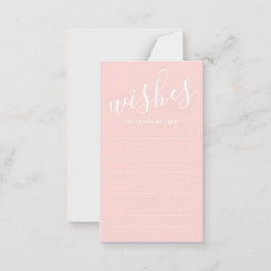 Modern Blush Pink Wedding Advice and Wishes Card