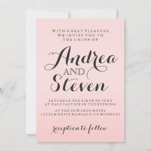 Modern Blush Pink Wedding Invitations