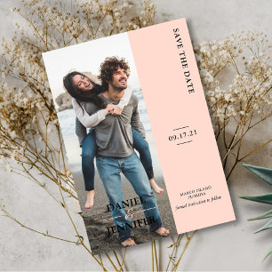 Modern Blush Pink Wedding Save The Date