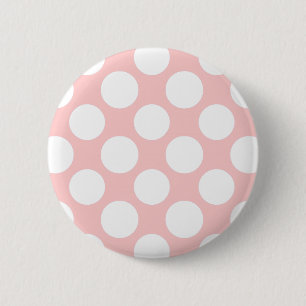 Modern Blush Pink White Polka Dots Pattern 2 Inch Round Button