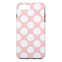 Modern Blush Pink White Polka Dots Pattern