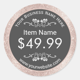 Modern Blush Rose Gold Handmade Product Price Tag