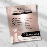 Modern Blush Rose Gold House Cleaning Housekeeping Flyer<br><div class="desc">Modern Rose Gold House Cleaning House Keeping Service Flyers.</div>