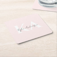 Modern Blush Rose Personalized Monogram Name -