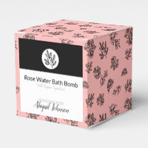 Modern Blush Roses & Leaves Line Art Bath Bomb Box