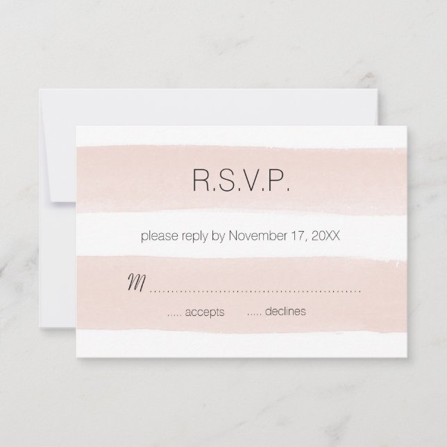Modern Blush Stripes RSVP Card (Front)