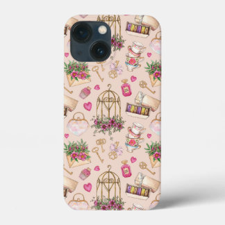 Modern Blush Tea Party iPhone 13 Mini Case