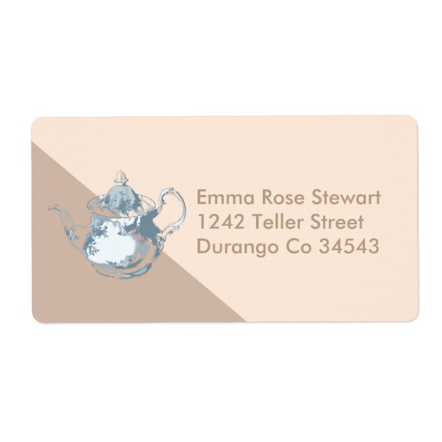 Modern Blush Teapot | Tea Party | Custom Address (Front)