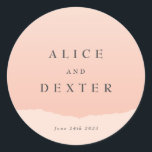 Modern Blush Wedding Classic Round Sticker<br><div class="desc">This is modern blush-coloured wedding sticker template,  that will add a touch of elegance to your wedding party decor. Matching items including invitation suite and day-off stationery also available.</div>