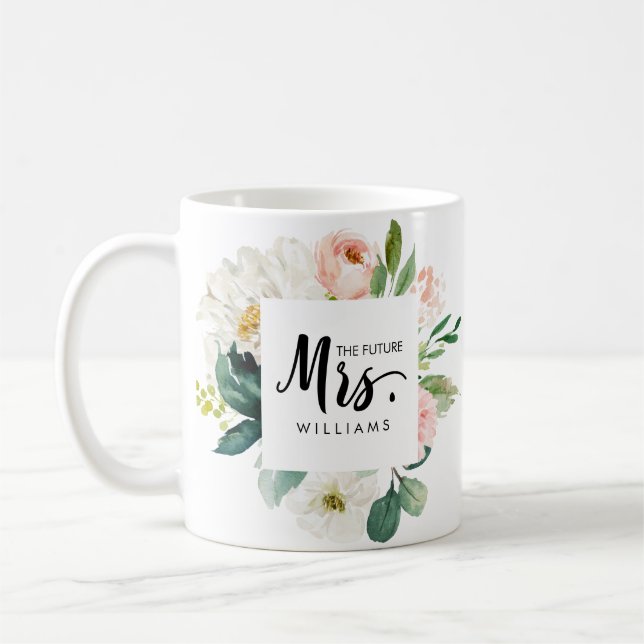 Modern Blush | WEDDING  THE future MRS Typography Coffee Mug (Left)