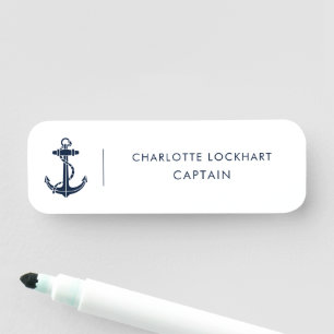 Modern Boat Anchor Nautical Cruise Name Tag