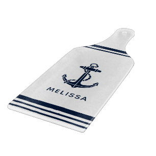 Modern Boat Anchor Nautical Personalized Cutting Board