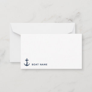 Modern Boat Anchor Nautical Swag Captain Custom Card